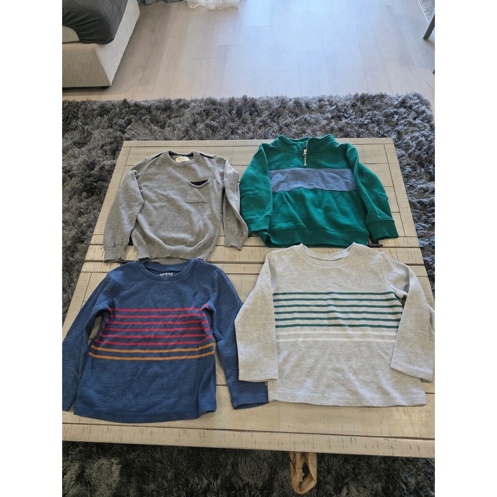 Jumping Beans Bino Kids Boys Sweater Fleece Thermal Shirt Bundle Lot of 4 Multi